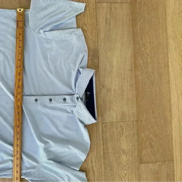 Greyson Mens Polo Striped Blue White XXL - Picture 8 of 8